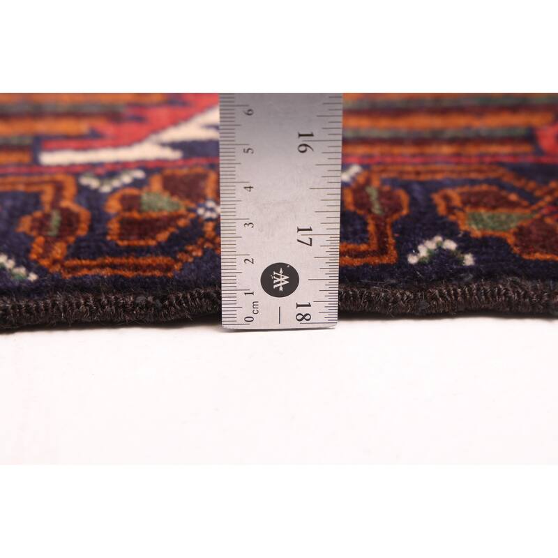 ECARPETGALLERY Hand-knotted Teimani Brown, Dark Navy Wool Rug - 3'9 x 7'0