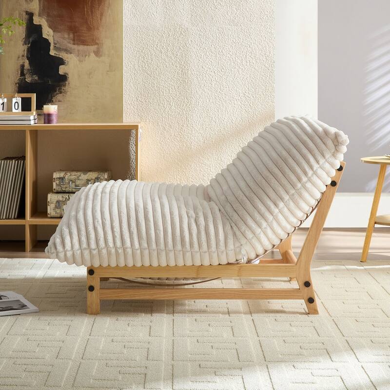 Single Seat Armless Corduroy Lazy Sofa With Backrest