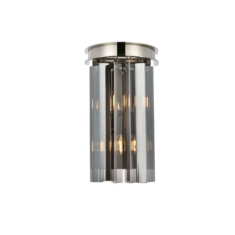 Royce Edge 2 light Polished nickel Wall Sconce