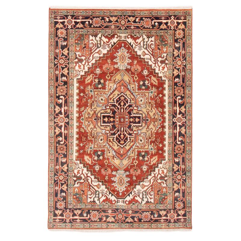 ECARPETGALLERY Hand-knotted Serapi Heritage Dark Copper Wool Rug - 5'9 x 8'8