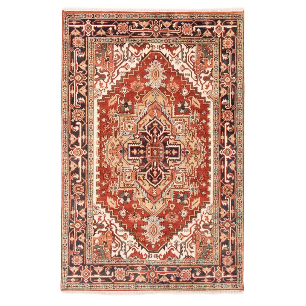 ECARPETGALLERY Hand-knotted Serapi Heritage Dark Copper Wool Rug - 5'9 x 8'8