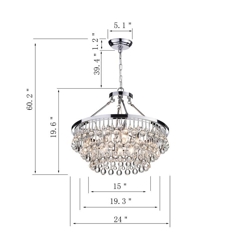 Silver Orchid Niese Glass Crystal 9-Light Chandelier