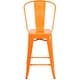 preview thumbnail 32 of 97, 24'' High Metal Indoor-Outdoor Counter Height Stool with Back