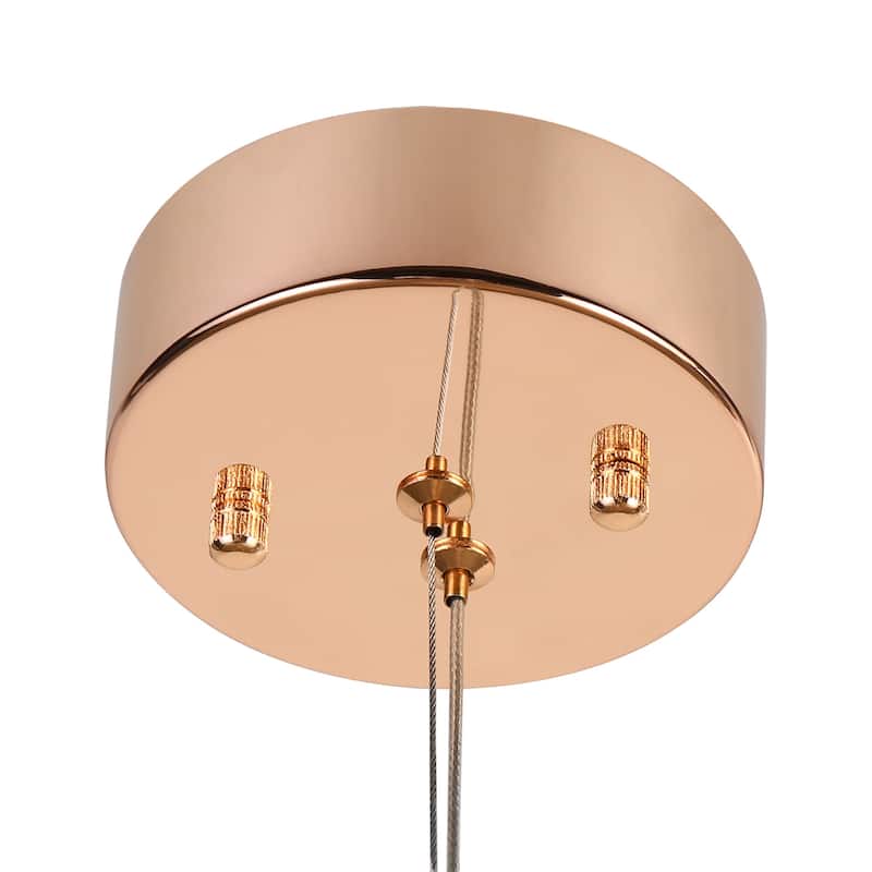 Modern Glam LED 1-Light Oval Crystal Chandelier Island Pendant for Kitchen Island - Gold