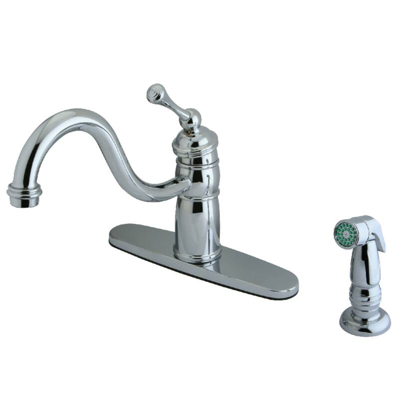 Kingston Brass 1.8 GPM Standard Kitchen Faucet - Includes Side Spray - Polished Chrome
