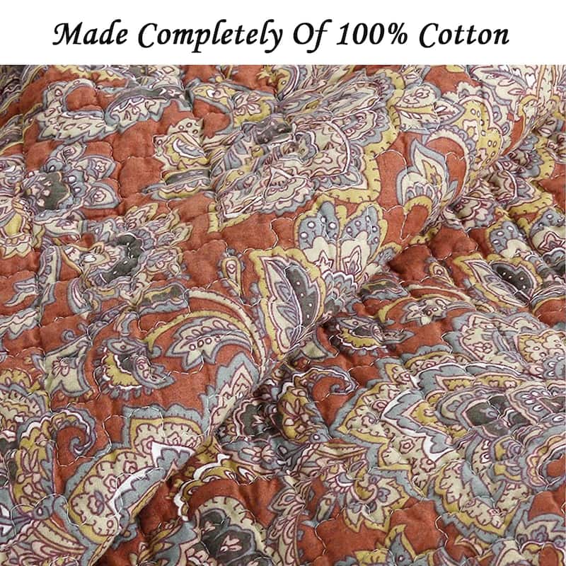 Copper Grove Chiddingfold Spice Paisley 3-piece Quilt Bedding Set