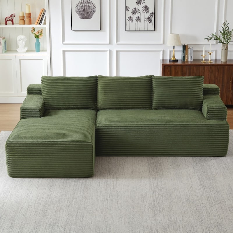 96.1" Modern L-Shaped Cloud Sectional Sofa, No Assembly Required
