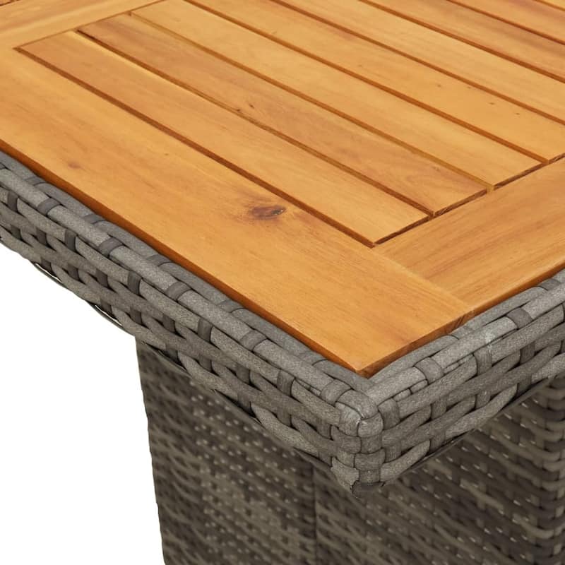 vidaXL Patio Bistro Set with Cushions Outdoor Garden Furniture Grey Poly Rattan