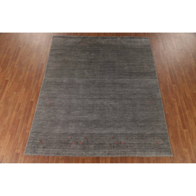 Gabbeh Oriental Area Rug Handmade Living Room Silk Carpet - 8'1" x 9'8"
