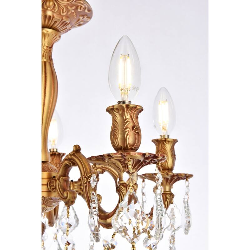 Somette Meilen 5-light Royal Cut Crystal and French Gold Flush Mount