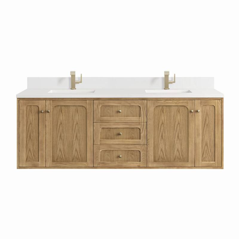 James Martin Vanities 545-V72-1WZ Laurent 72" Wall Mounted or Free - Light Natural Oak - Oak Finish