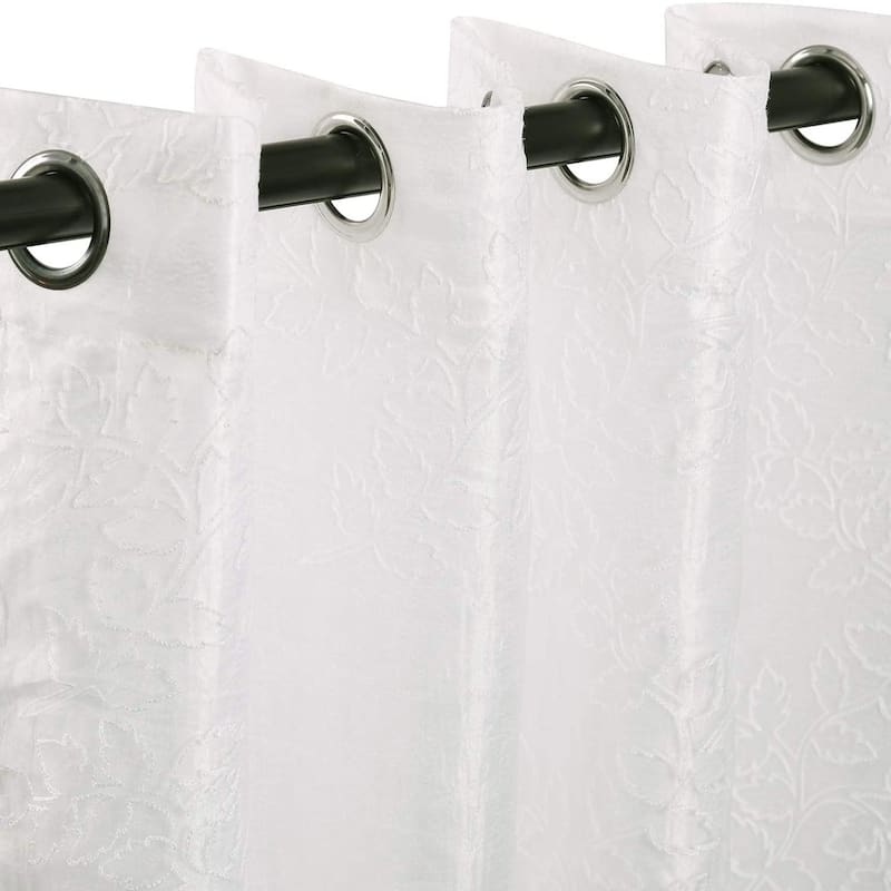 Superior Foliage Vintage Rustic Leaves Sheer Curtain Set with 2 Panels