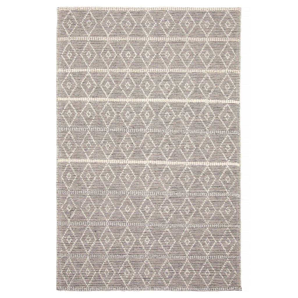 ECARPETGALLERY Braid weave Sienna Dark Grey Wool Rug - 5'1 x 7'9