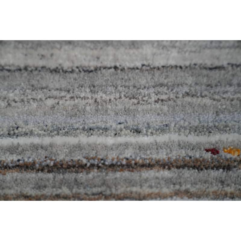 Tribal Gabbeh Indian Area Rug Hand-Knotted Wool Carpet - 4'11" x 8'1"