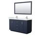 Option Dark Blue, Nickel Trim,Carrara Cultured Marble Top