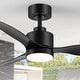 preview thumbnail 93 of 127, 52"/42" Black/Gold LED Ceiling Fan with Lights Remote(3-Blade) 42in - Black