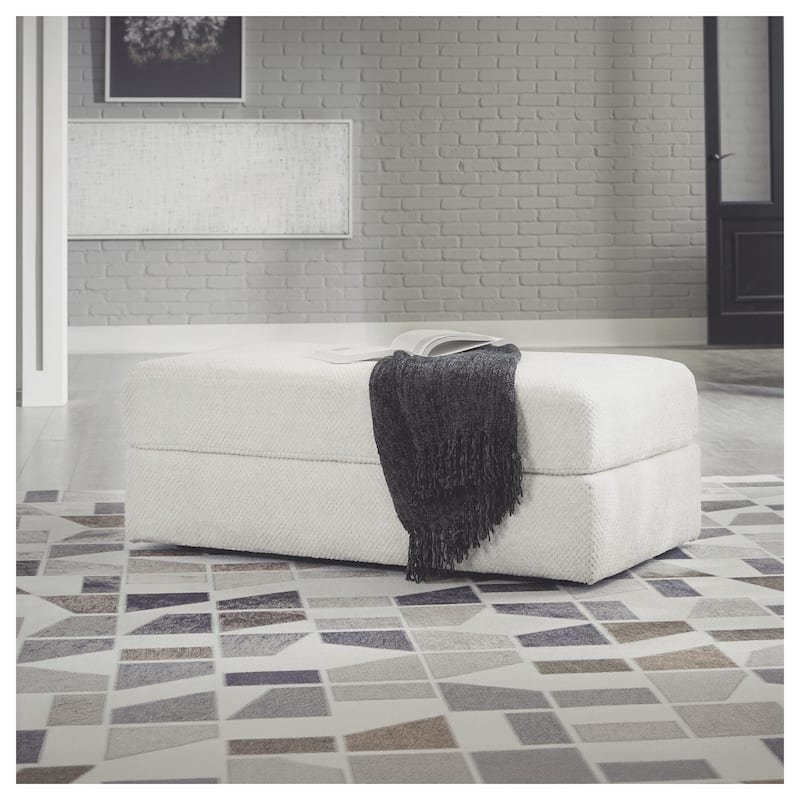 Signature Design by Ashley Karinne Oversized Accent Ottoman - White