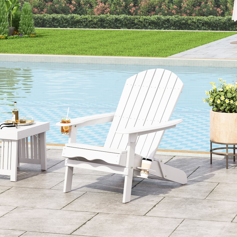 Bellwood Acacia Wood Folding Adirondack Chair by Christopher Knight Home - White
