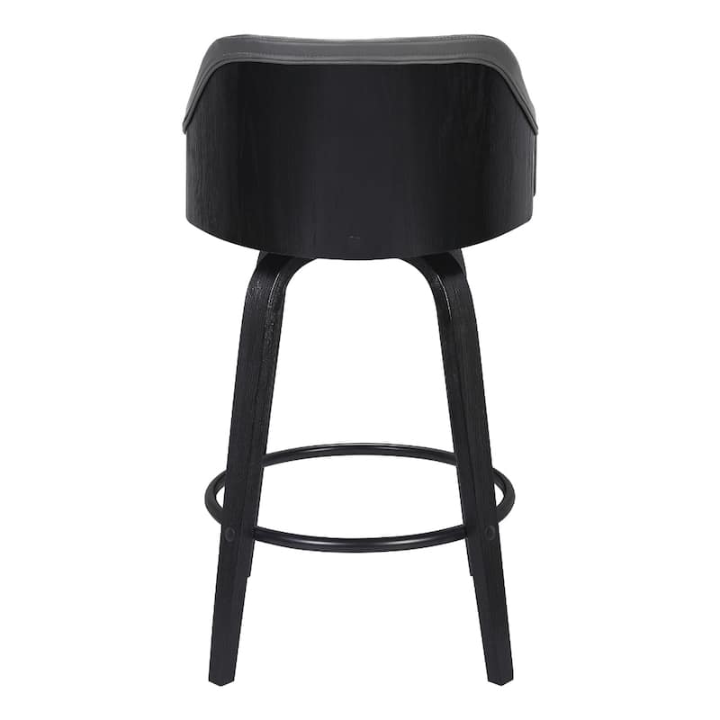 Fabric Swivel Counter Bar Chair with Arms, Iron Frame and Footrest - 20.5” x 19.5” x 35” (D x W x H)