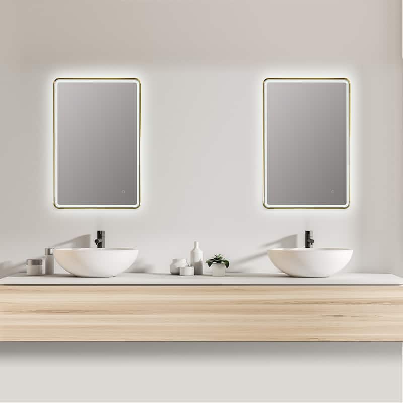 Altair Viaggi Rectangle Framed LED Lighted Wall Mirror