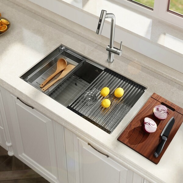 KRAUS Undermount 32 inch 1-Bowl Stainless Steel Kitchen Sink ...