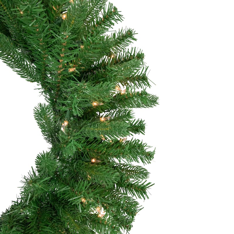 Pre-Lit Sierra Noble Fir Artificial Christmas Wreath 30-Inch Clear Lights - 30"