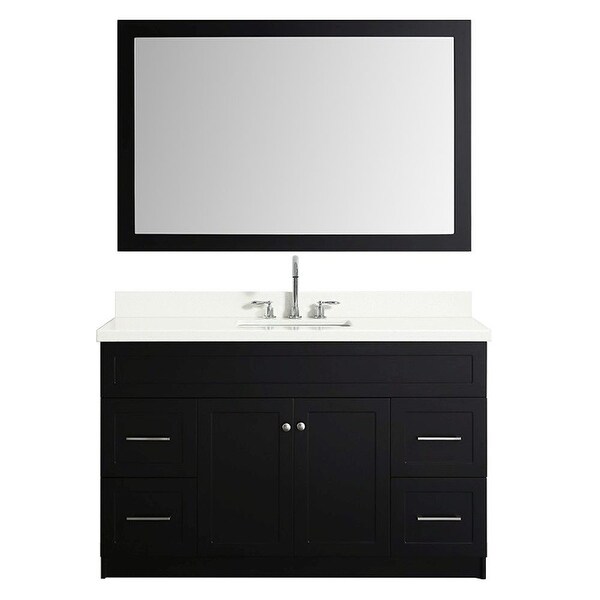 Ariel F055S-WQ Hamlet 55" Single Vanity Set with Hardwood Cabinet and Quartz Vanity Top