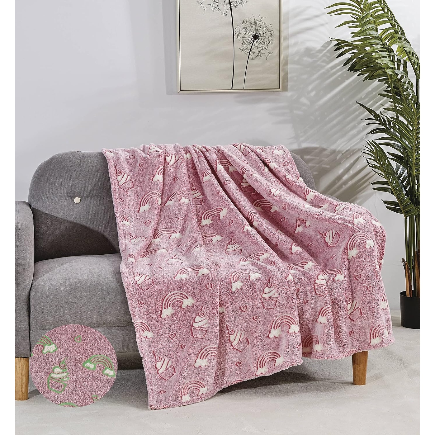 Pink rainbow blanket hotsell