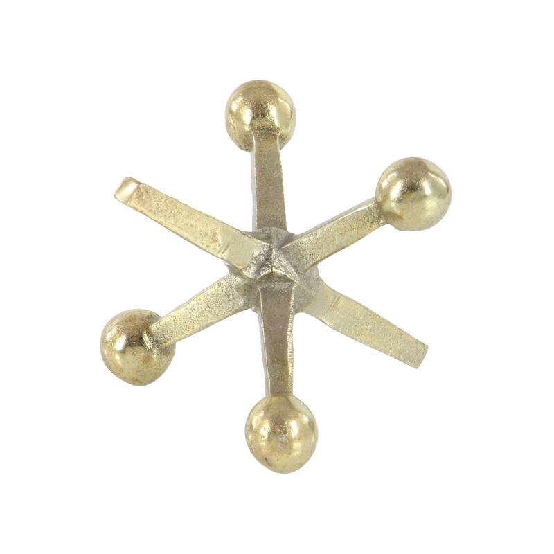 Stylish Aluminum Metal Jack Sculpture (Set of 2) - Gold or Silver