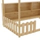 preview thumbnail 8 of 34, Floor Bed Twin Size House Bed Wood House Bed Frame with Storage Bookshelf and Guardrails, Storage Bed for Kids