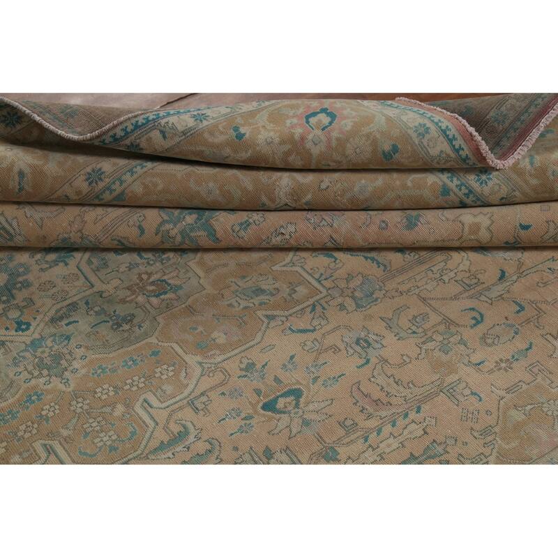 Distressed Tabriz Persian Vintage Area Rug Handmade Wool Carpet - 7'10"x 11'9"