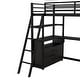 preview thumbnail 13 of 11, Multifunctional Design Metal Loft Bed with Desk and Shelves, Two Built-in Drawers, Sturdy Frame, Black