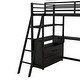 preview thumbnail 13 of 25, Twin Metal & Wood Loft Bed with Desk and Drawers, Black