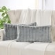 preview thumbnail 2 of 146, Serenta SuperMink Solid Color Throw Pillow Shell Cushion Cover Set 14" x 26" - Silver Grey - Set of 2