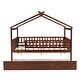 preview thumbnail 26 of 36, Creativity House Bed,Full Size Wooden House Bed with Twin Size Trundle,Solid Construction