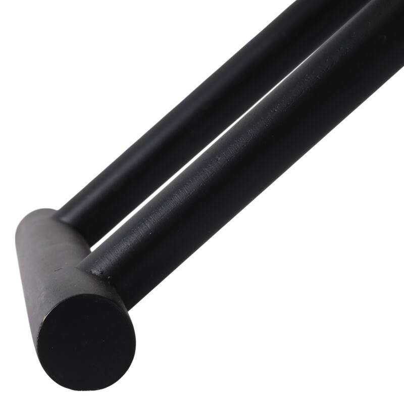 Foldable Backless Cowhide Storage Stool with Solid Wood Frame