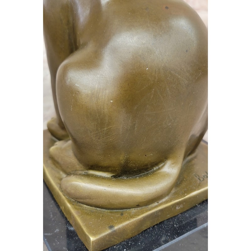 Fat Cat Gato Bronze Statue Sculpture Modern Art Figure After Fernando Botero