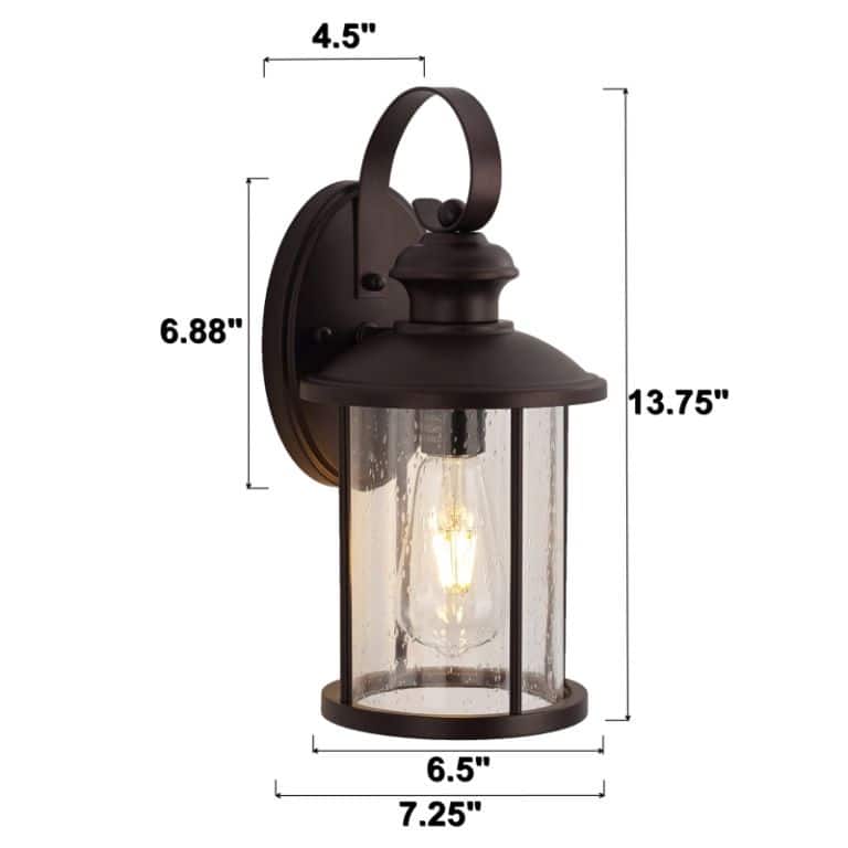 Savitar 13.75"H Round Outdoor Wall Sconce Light with Seeded Glass - Oil Rubbed Bronze