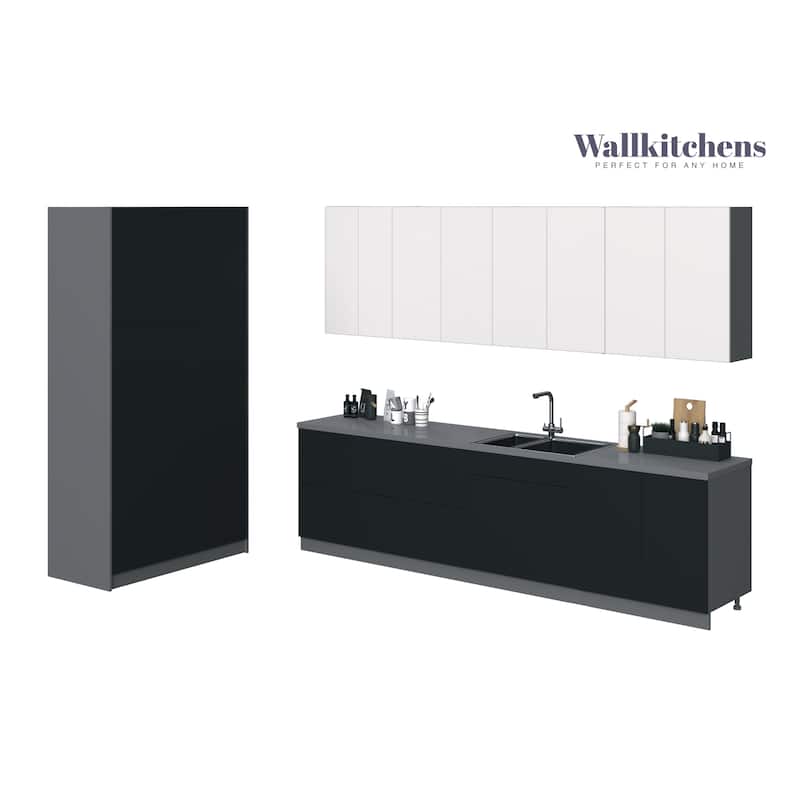 Kitchen Oasis Collection Black Color Base Size 10Ft Wide - 123x50 - White