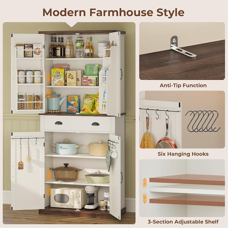 Farmhouse Kitchen Storage Cabinet Pantry Cabinet Home Bar