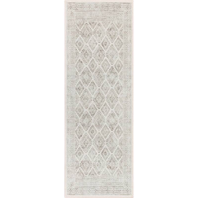 Well Woven Kings Court Sana Transitional Damask Washable Low Pile Rug