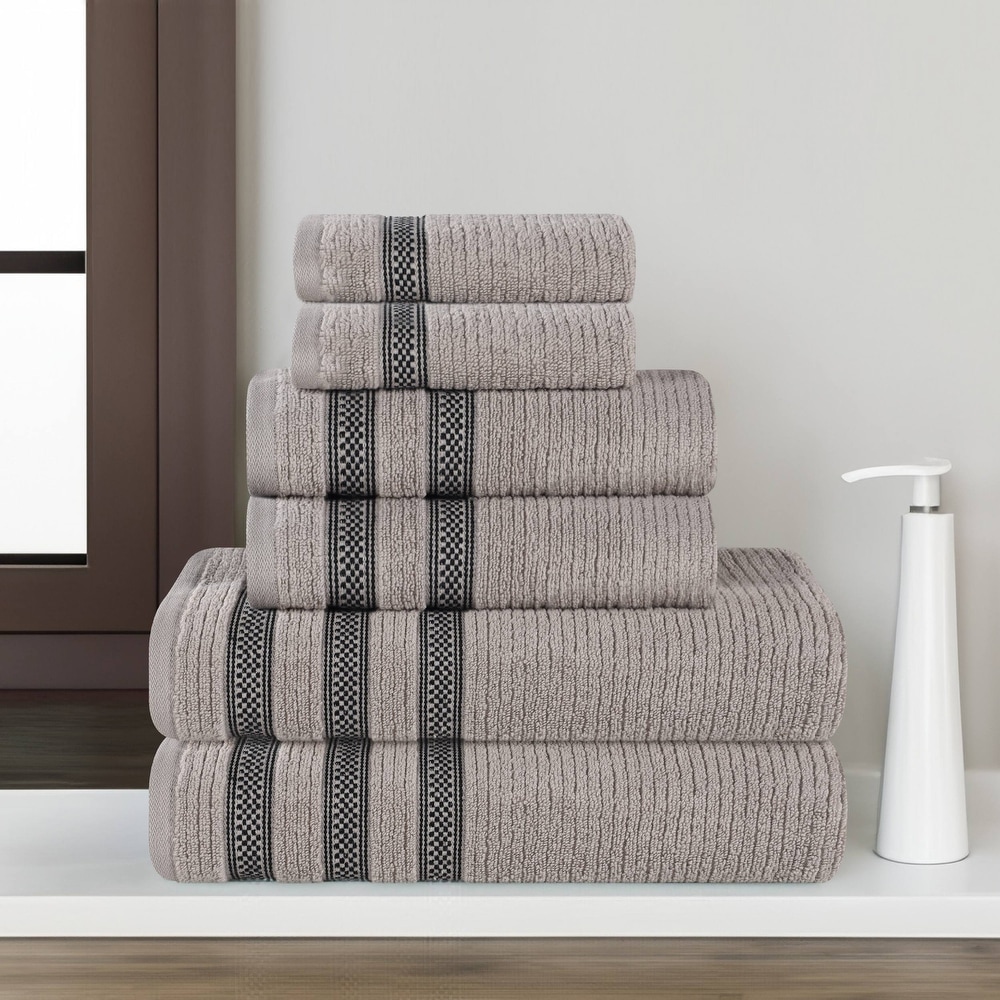 Grey geometric towels shop