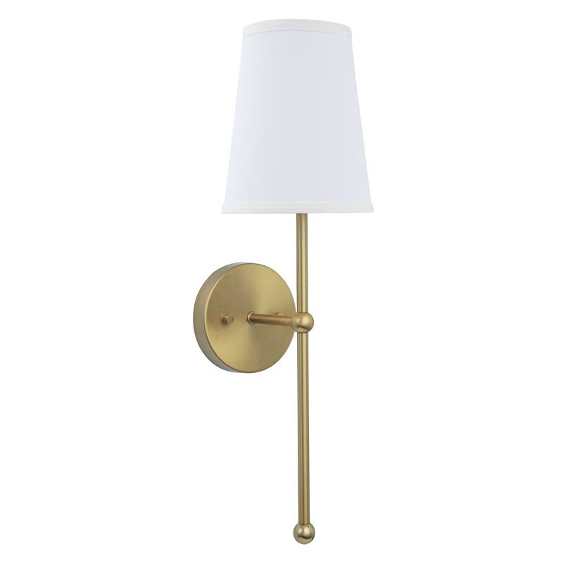 Modern Gold Dimmable 1-Light Wall Sconce with Fabric Shade