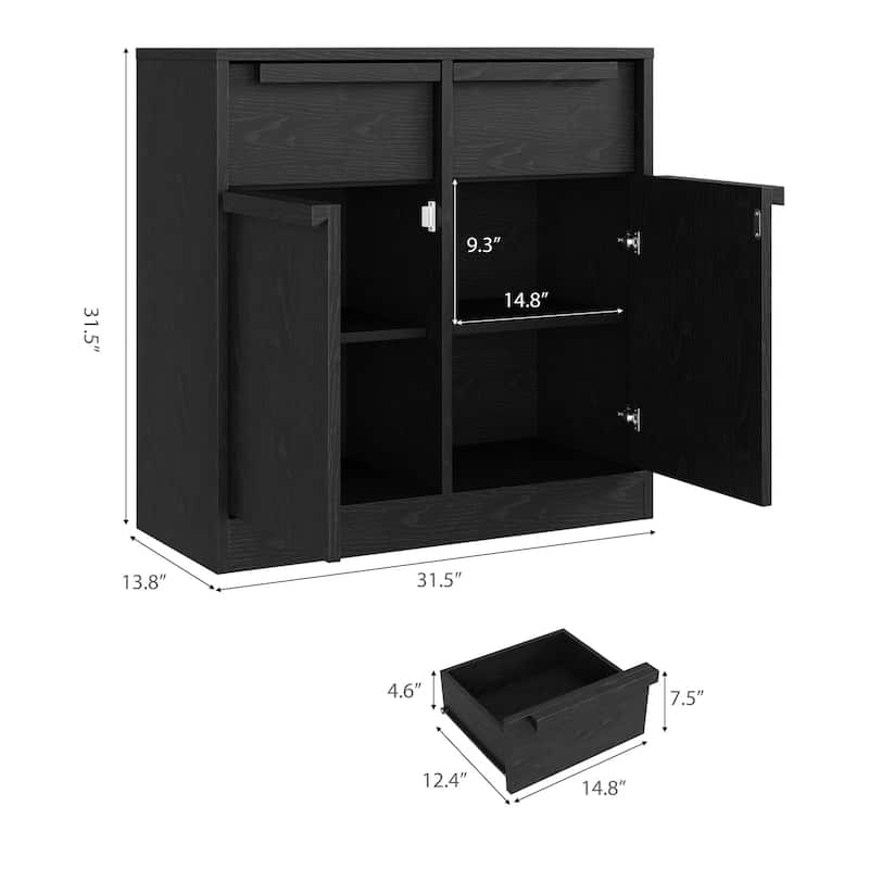 Sideboard Buffet Cabinet with 2 /4Drawers, 31.5"/62.4" Large Coffee Cabinet with Storage