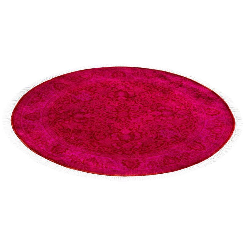 Overdyed One-of-a-Kind Hand-Knotted Area Rug - Pink - 3' 1" x 3' 1"