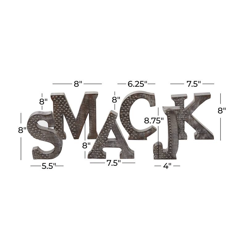 Wood Traditional Decorative Sign (Set of 6) - S/6 8"H
