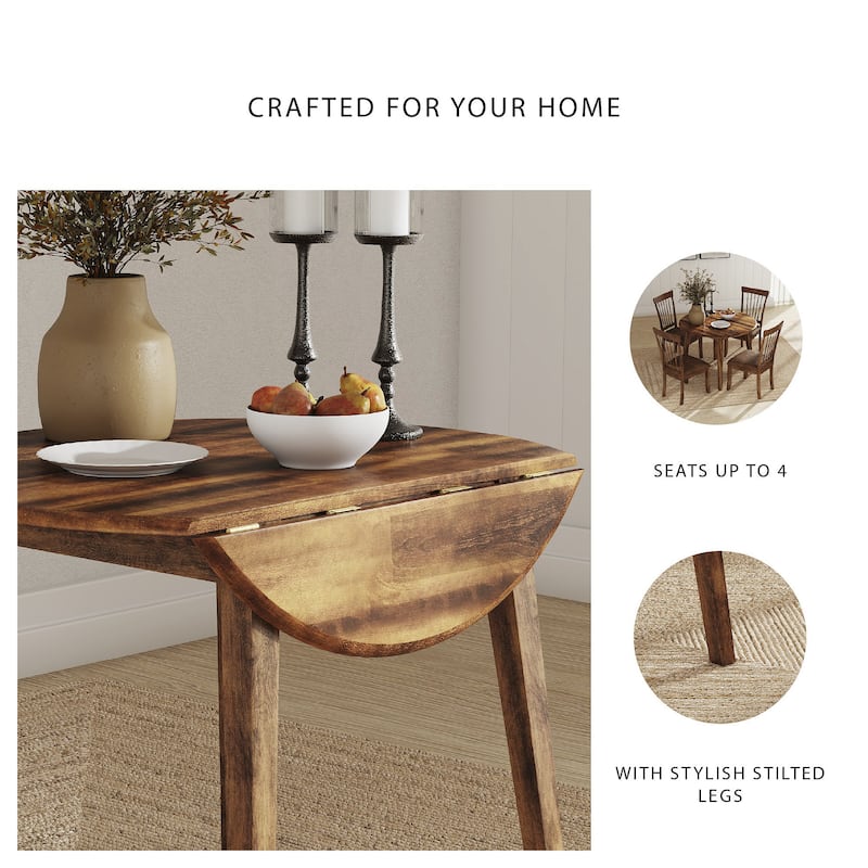 Berringer Round Drop Leaf Table - 42" W x 42" D x 30.63" H
