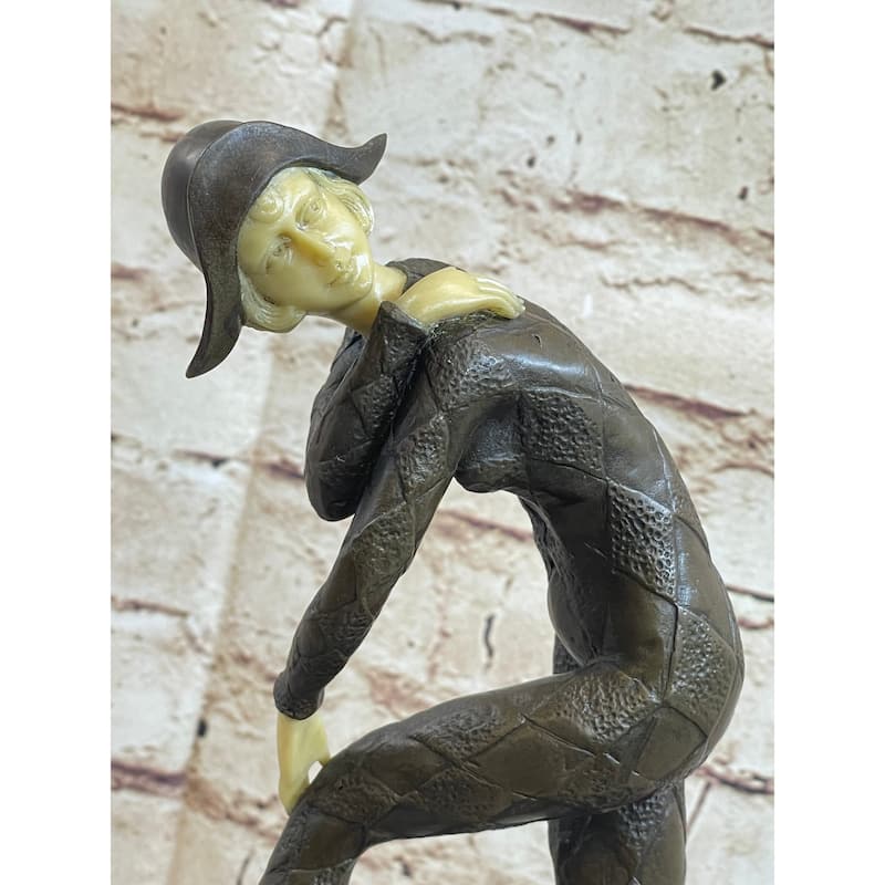 Signed D.H Chiparus Napoleon Dancer Bronze Marble Statue Sculpture Figurine Deco