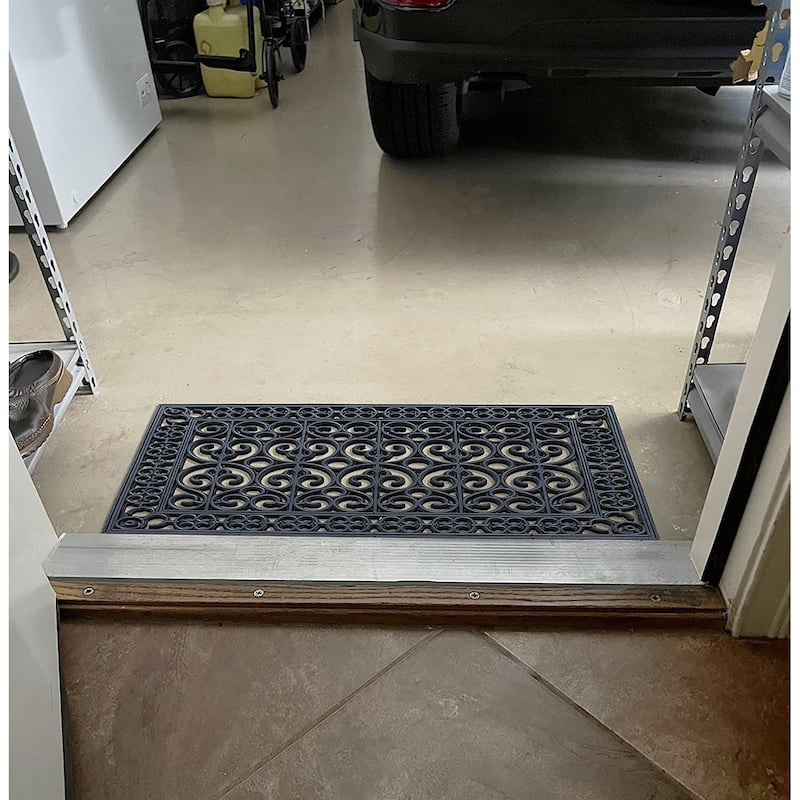 A1HC 3-Piece(Complete Home Set 30x60, 24x39, 24x36)Rubber Grill Matching Doormat Bundle, For Front, Patio & Garage Entrance