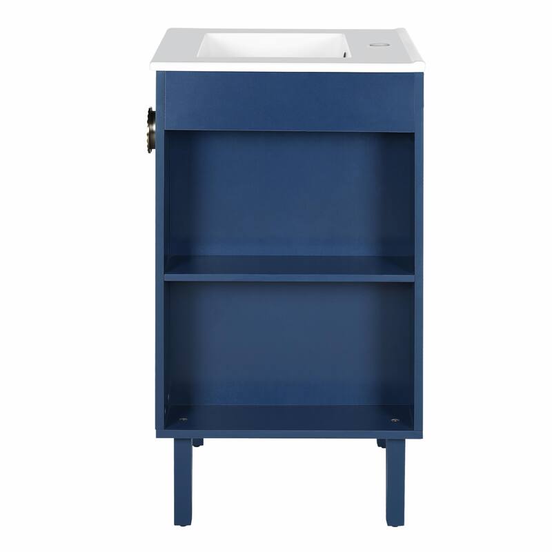 French Style 20-inch Freestanding Bathroom Vanity with Ceramic Sink